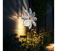 Lampada Solare Da Giardino LED A Vento Grigio Argento Impermeabile H 50 Cm [EEK: Non valutato]