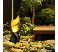 Lampada Solare per Esterni da Giardino LED Solardeko Braun Oro Tavolo H 36 CM