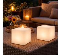 Lampada Solare Da Giardino Per Esterni Cubo Bianco LED Set Da 2 [EEK: Non valutato]