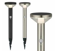 Maclean MCE465 B Lampada solare LED da Incasso Sensore di Movimento e Sensore Crepuscolare 3 Modalità di Funzionamento (1-Lampada, Nero)