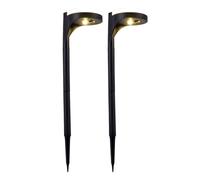 Lampada solare da giardino solare nera, plug-in, lampada solare, illuminazione dall'alto verso il basso, 13x LED bianco caldo, PxA 11x45 cm, set da 2