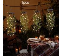 Lampada solare da giardino sospesa, pianta artificiale, per feste in