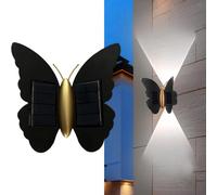 Lampada solare da parete a forma di farfalla con illuminazione a movimento