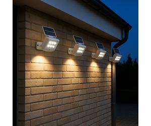 Lampada Solare da Parete Esterno Giardino Movimento Di Mobile LED 4er Set