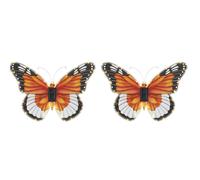Lampada solare da parete luce esterna giardino farfalla figura motivo crepuscolare sensore, plastica, LED, HxLxP 24,5x35x2,5 cm, set di 2