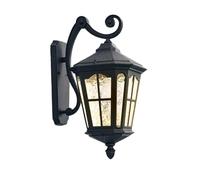 Lampada solare da parete per esterni, impermeabile, per villa, ingresso, balcone, cortile, esterno, terrazza, illuminazione montata (grande B giù, nero)