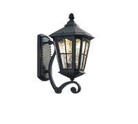 Lampada solare da parete per esterni, impermeabile, per villa, ingresso, balcone, cortile, esterno, terrazza, illuminazione montata (piccola A nera.)