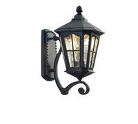 Lampada solare da parete per esterni, impermeabile, per villa, ingresso, balcone, cortile, esterno, terrazza, illuminazione montata (grande A nero)
