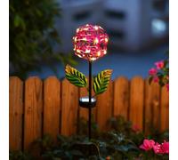 Lampada solare da sentiero ortensia 80 cm per decorazione prato (B) | Ideale per vialetti, cortili, giardini, si fonde con il verde, decorazioni festive, per un'illuminazione versatile