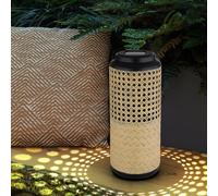 Lampada Solare da Tavolo Esterno a Sospensione Bambù Giardino Nero LED H 45 CM