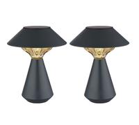 Lampada solare da tavolo lampada da giardino da esterno ambra antracite Luce da balcone LED, metallo plastica, LED 3000K bianco caldo, H 23 cm, set di 2