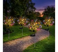 Lampada Solare Esterno a Spiedo Balcone Farfalla Chiodi LED H 70 CM 4er Set [EEK: Non valutato]