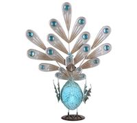 Lampada solare decorativa pavone lampada solare pavone luce esterna figura animale solare, pietre decorative in metallo, IP44, LED 0,06 W, LxLxA 38x21,3x56,8 cm