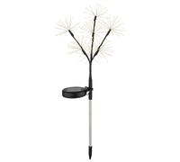 Lampada solare effetto fuochi d’artificio, lampada a infilare, lampada decorativa solare, lampada da giardino con picchetto, acciaio inossidabile, LED bianco caldo, H 60 cm