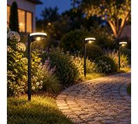 Lampada Solare per Esterni a Spiedo LED Lampione Antracite da Giardino 3er Set