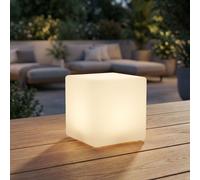 Lampada Solare Esterna Expo Börse LED Würfel Bianca IP44 con Picchetto [EEK: Nicht bewertet]