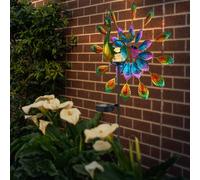 Lampada Solare Esterni a Spiedo Decorazione Giardino Girandola Pavone Colorato [EEK: Non valutato]