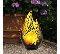 Lampada Solare Esterni Balcone Decorazione Nero Fuoco Effetto IP44 Batteria LED