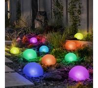 Lampada Solare Esterni Decorazione Giardino LED Semi Sfera Chiodi RGB Cambio 10x