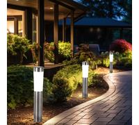 Lampada Solare Esterni Luce con Picchetto LED Chiodi Acciaio Inox Strada 3er Set