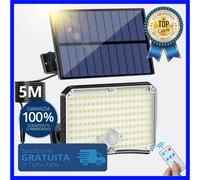 Lampada Solare Esterno 200LED sensore di movimento telecomando con pannello sola