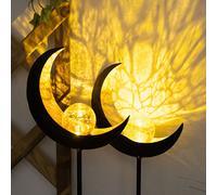 Lampada Solare Esterno a Spiedo da Giardino Vetro Trasparente Bronzo LED H 90 CM