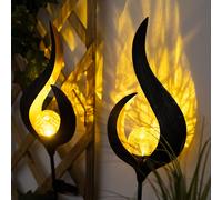 Lampada Solare Esterno a Spiedo Terrazzi Decorazione Bronzo IP44 Akku Intemperie