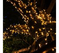 Lampada Solare Esterno Catena Luci da Giardino LED 120x Nero Chiodi L 2000 CM