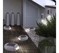 Lampada Solare Esterno da Giardino Strada Intemperie Grigio LED 6er Set