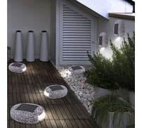 Lampada Solare Esterno da Giardino Strada Intemperie Grigio LED 6er Set
