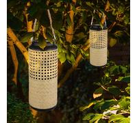 Lampada Solare Esterno da Tavolo a Sospensione Giardino Bambù LED 45 CM 2er Set