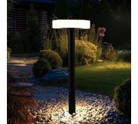 Lampada Solare Esterno Giardino a Spiedo Batteria Balcone Nero Bianco Caldo LED