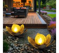 Lampada Solare Esterno Lampade da Giardino Lotus Fiori Rose Marine LED 2er Set