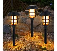 Lampada Solare Esterno Luce con Picchetto Chiodi Giardino Fiaccola Lanterna LED