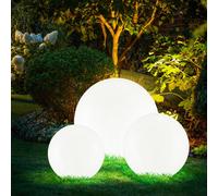 Lampada Solare Esterno Plug IN Luci Chiodi Rotondo Bianco Patio Sfera LED 3x