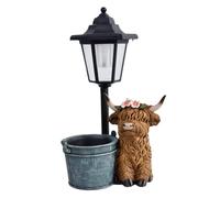 Lampada Solare Fioriera Per Esterni Lampada Da Piede Statua Decorativa | Coprivaso impermeabile per prato, terrazzo, portico, scala