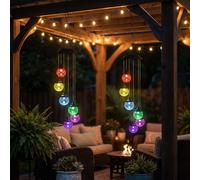 Lampada Solare Fūrin Luce a Sospensione Balcone Vetro Sfera Cambia RGB LED 2er [EEK: Non valutato]