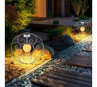 Lampada Solare Giardino per Esterni LED Chiodi Sfera di Vetro da H 41 CM 2x