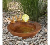 Lampada Solare Giardino per Esterni LED Decorazione Abbeveratoio Uccelli Braun