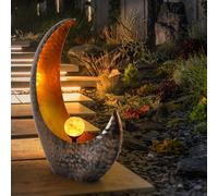 Lampada Solare Giardino per Esterni LED Falce Luna Effetto Fuoco da Balcone H