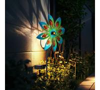 Lampada Solare Girandola per Esterni LED Chiodi Cristalli Sfera Crackle Giardino