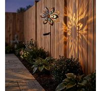 Lampada Solare Girandola per Esterni LED Giardino Fiore Chiodi Oro Blu H 92 CM [EEK: Non valutato]