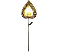 Lampada solare in ferro a forma di cuore, 82 cm | Energia solare, per zero costi di elettricità, sensore automatico dal tramonto all'alba, LED bianco caldo, illuminazione