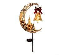 Lampada solare in resina a forma di luna, 25 cm, resistente alle intemperie | Ricarica automatica dal sole, LED bianco caldo, ad alta efficienza energetica, sensore dal tramonto all'alba