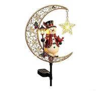 Lampada solare in resina a forma di luna, 25 cm, resistente alle intemperie | Ricarica automatica dal sole, LED bianco caldo, ad alta efficienza energetica, sensore dal tramonto all'alba
