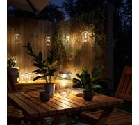 vidaXL Lampada Solare in Vetro da Esterno 12pz Bianco Caldo
