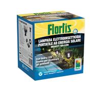 Flortis Lampada energia Solare Insect Killer. Lampada elettroinsetticida Portatile Solare e disabituante ultrasuoni e Onde elettromagnetiche. Luce Ambiente e Antizanzare. Contro zanzare per Esterno.