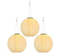 Lampada solare lampada da esterno lampada a LED a sospensione luce da giardino colore sabbia lampada da esterno lampada a sospensione, acciaio inox plastica, bianco caldo, DxH 30x 55 cm, set di 3