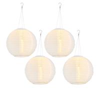 4x Lampion Solare LED Globo Da Esterno Impermeabile Appendiabile 30 cm IP44 [EEK: Non valutato]