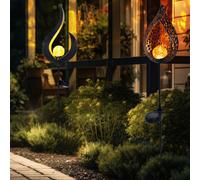 Lampada Solare Lampada da Giardino Esterni LED Solardeko Chiodi Fiamme Design 2x